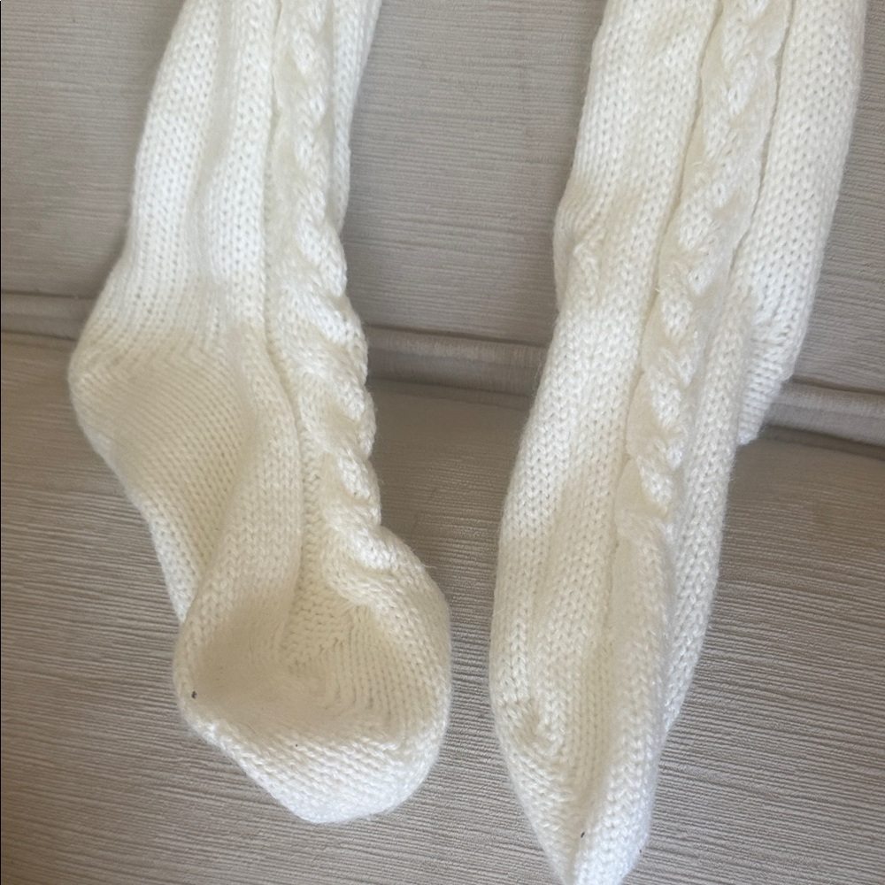 Cozy Cable Knit Cream Socks